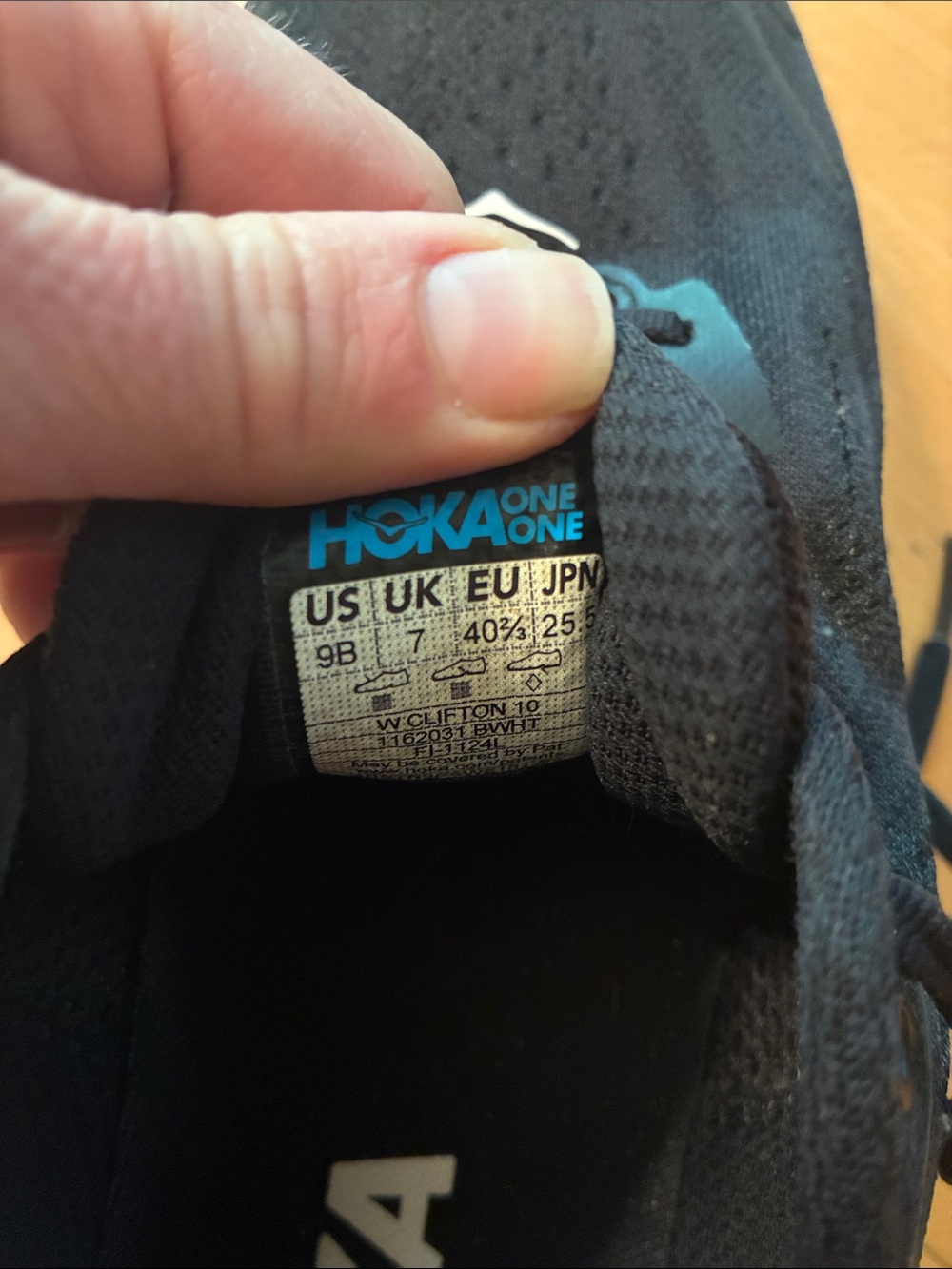 Hoka Black and White Performance Running Shoes - Clifton 10 - Picture 8 of 8